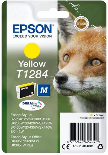 Картридж струйный Epson T1284 C13T12844012 желтый (260стр.) (3.5мл) для Epson S22/SX125 фото 1