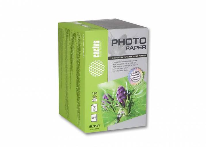 Фотобумага Cactus CS-GA6180500 10x15/180г/м2/500л./белый глянцевое для струйной печати фото 1