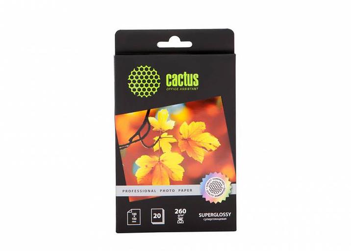 Фотобумага Cactus Prof CS-HGA626020 10x15/260г/м2/20л./белый глянцевое для струйной печати фото 1