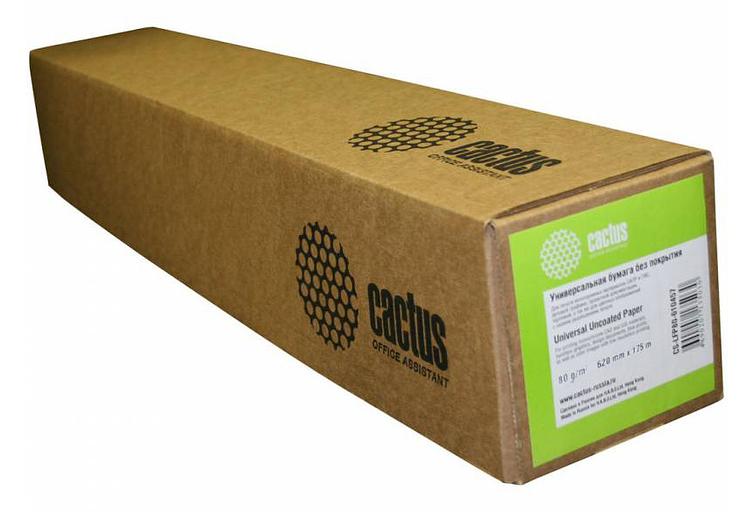 Бумага Cactus CS-LFP80-594175 A1 594мм-175м/80г/м2/белый CIE171% инженерная бумага втулка:76.2мм (3") фото 2