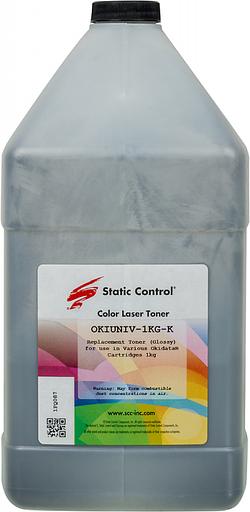 Тонер Static Control OKIUNIV-1KG-K черный флакон 1000гр. для принтера Oki C3300N5500 фото 2