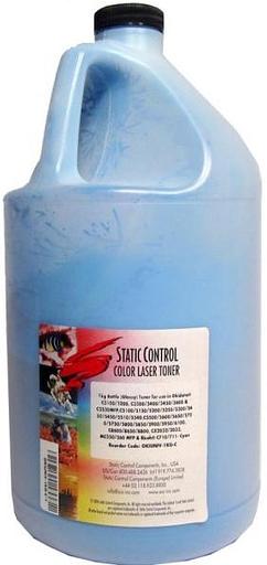 Тонер Static Control OKIUNIV-1KG-C голубой флакон 1000гр. для принтера Oki C3300N/5500 фото 1