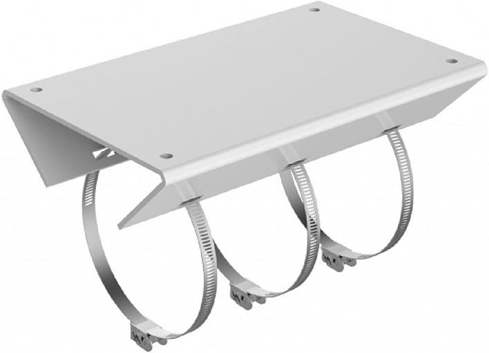 Крепление на столб, белое, совместимо с настенным кронштейном, сталь, диаметр 67-127мм Hikvision DS-1684ZJ фото 1
