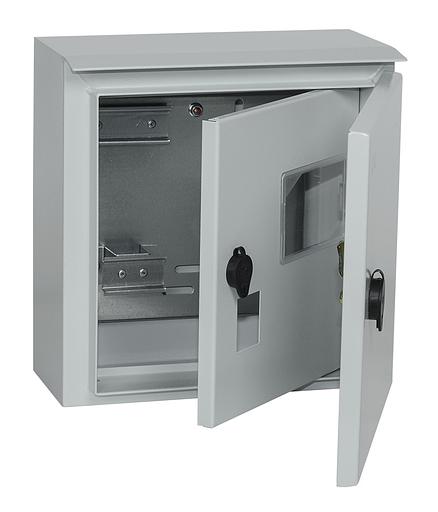 Щит распределительный IEK MKM51-N-04-54 ЩУ 1/1-1 У1 IP66 навесной 300мм 150мм 310мм 6мод. металл IP66 серый с возможностью установки счетчика (упак.:1шт) фото 1