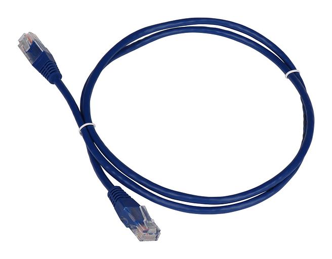 Патч-корд Lanmaster TWT-45-45-0.3-BL UTP вилка RJ-45-вилка RJ-45 кат.5е 0.3м синий ПВХ (уп.:1шт) фото 1