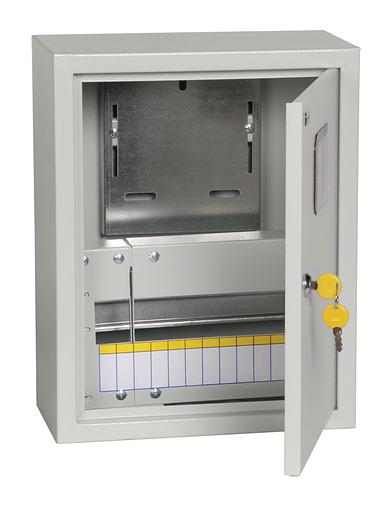 Щит распределительный IEK MKM25-N-12-31-ZO ЩУРн-1/12зо-1 36 УХЛ3 навесной 310мм 165мм 395мм 12мод. металл IP31 серый антивандальный с возможностью установки счетчика (упак.:1шт) фото 1