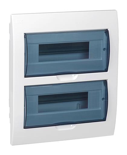 Щит распределительный IEK MKP12-V-24-40-10 ЩРВ-П-24 для установки модульных устройств встраиваемый 300мм 87мм 345мм 660B 24мод. пластик IP41 белый (упак.:1шт) фото 1