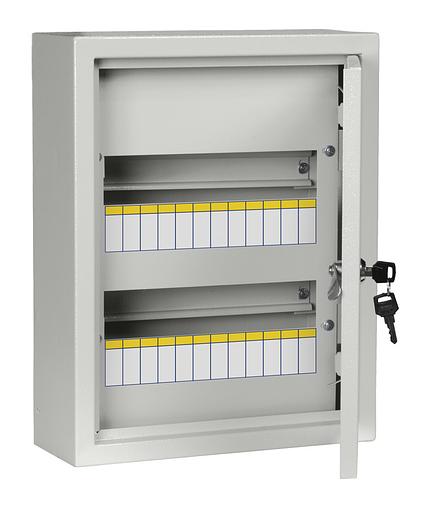 Щит распределительный IEK MKM14-N-24-31-Z ЩРн-24з-1 36 УХЛ3 навесной 310мм 120мм 395мм 24мод. металл IP31 серый (упак.:1шт) фото 1