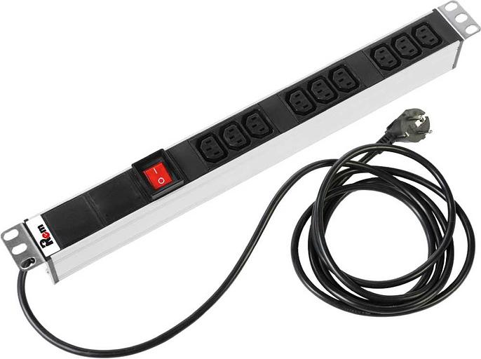 Блок распределения питания Rem R-16-9C13-V-440-3 гор.размещ. 9xC13 базовые 16A Schuko 3м фото 1