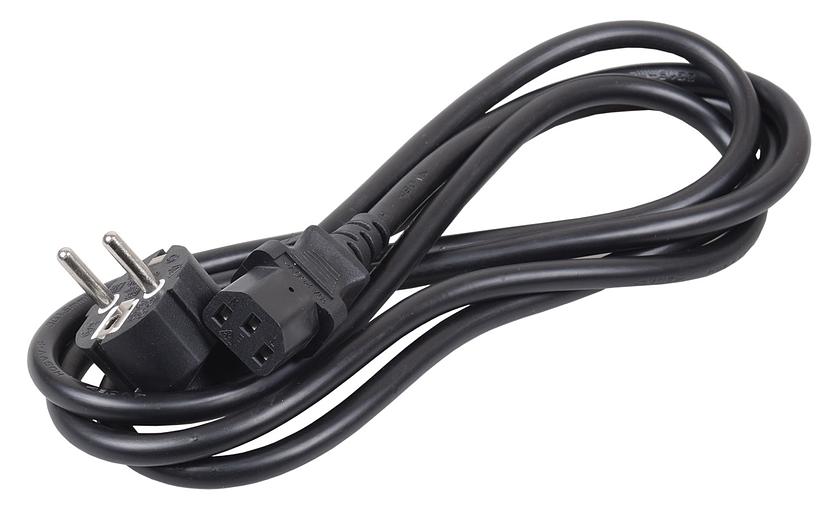 Кабель ITK PC-C13D-2M C13-Schuko проводник.:3x1.5мм2 2м 230В 10А черный фото 1