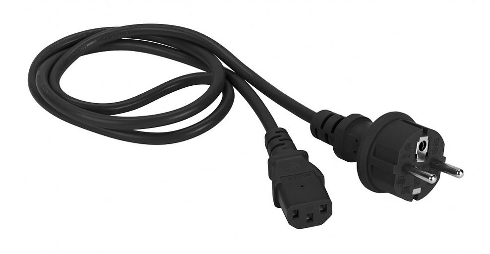 Кабель Lanmaster LAN-PP13/SH-1.5-BK C13-Schuko проводник.:3x0.75мм2 1.5м 220В (упак.:1шт) черный фото 1