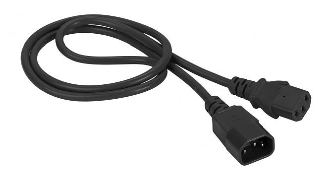 Кабель Lanmaster LAN-PP13/14-1.0-BK C13-С14 проводник.:3x0.75мм2 1м (упак.:1шт) черный фото 1