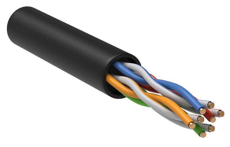 Кабель информационный ITK GENERICA BC3-C5E04-139-305-G кат.5е U/UTP не экранированный 4X2X24AWG LDPE внешний 305м черный фото 1