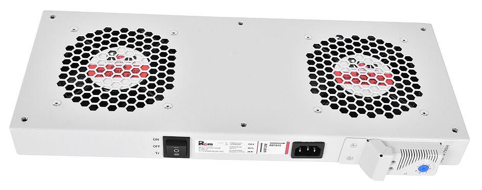 Модуль вентиляторный Rem (R-FAN-2T) 2 вент. с термостатом серый (упак.:1шт) фото 1