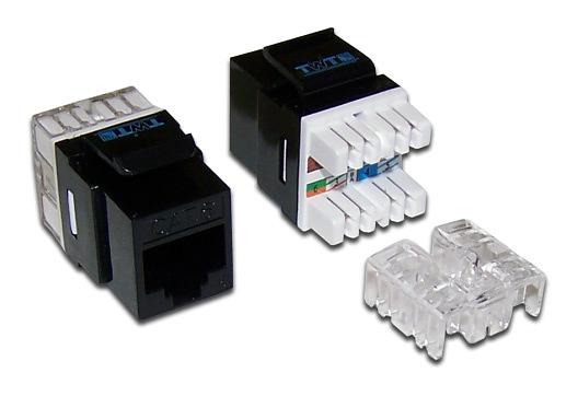 Модуль информационный Lanmaster UTP (TWT-OK45UTP/6-BK) Keystone RJ45 кат.6 черный фото 1