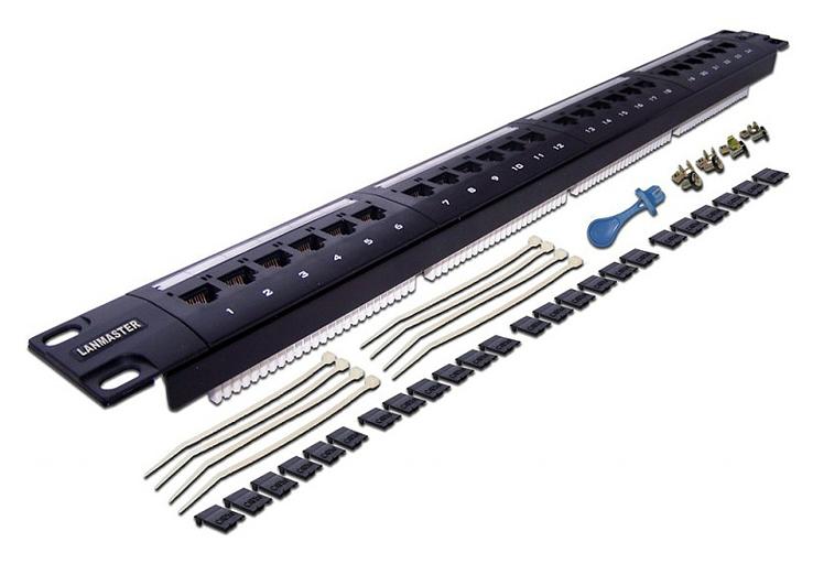 Патч-панель Lanmaster LAN-PPL24U6 1U 24x кат.6 UTP фото 1