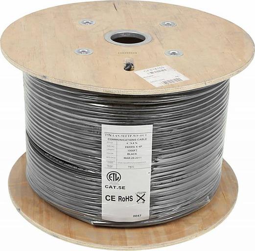 Кабель информационный Lanmaster LAN-5EFTP-WP-OUT кат.5е F/UTP общий экран 4X2X24AWG PE внешний 305м фото 1