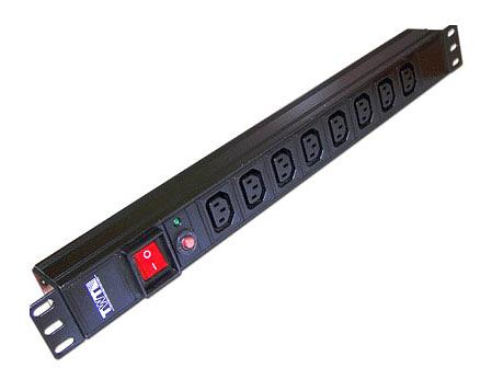Блок распределения питания Lanmaster TWT-PDU19-10A8C3 гор.размещ. 8xC13 базовые 10A C14 фото 1