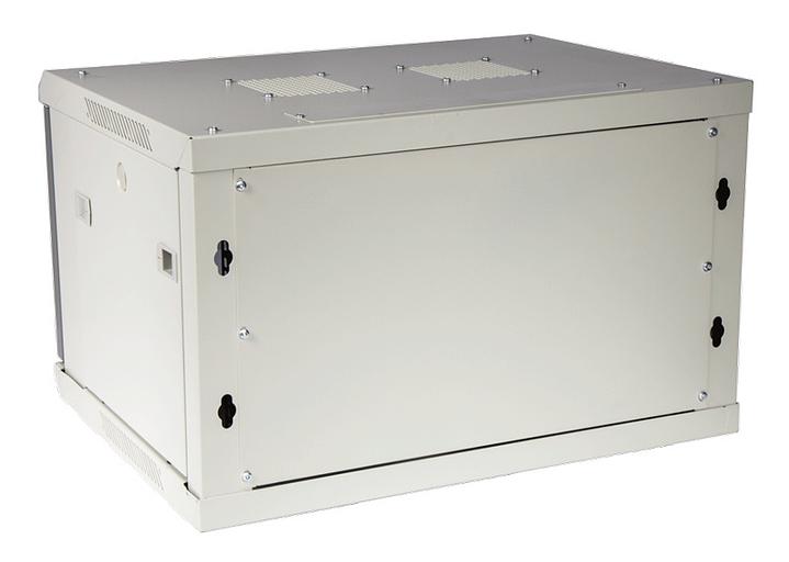 Шкаф коммутационный Lanmaster (TWT-CBWPG-6U-6X4-GY) 6U 600x400мм пер.дв.стекл 60кг серый фото 2
