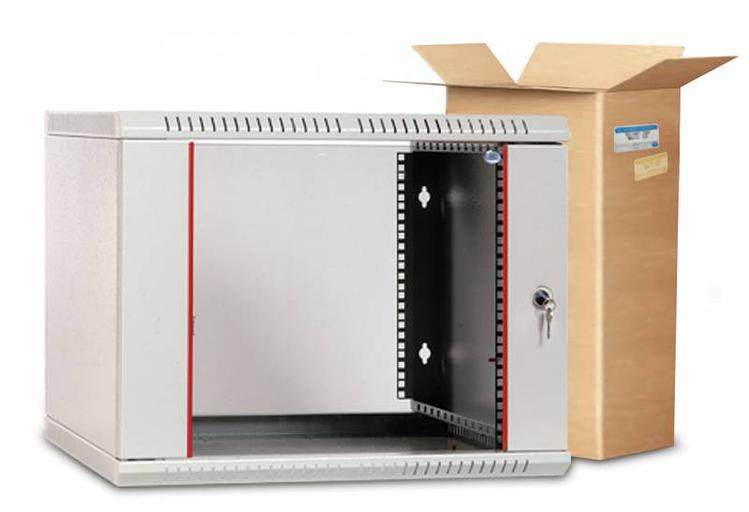 Шкаф коммутационный ЦМО ШРН-Э-9.650 9U 600x650мм пер.дв.стекл несъемн.бок.пан. серый фото 1