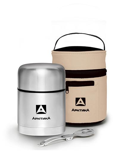 Термос Арктика 301-500А 0.5л. серебристый с чехлом фото 1