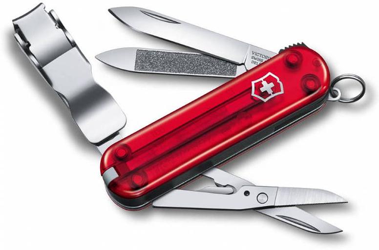 Нож перочинный Victorinox Nail Clip (0.6463.T) 65мм 8функций красный полупрозрачный фото 1