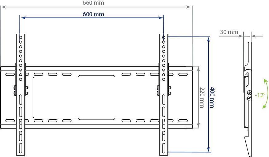 Кронштейн для телевизора Kromax IDEAL-102 черный 32"-90" макс.40кг настенный наклон фото 1