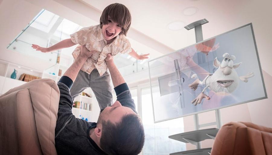 Подставка для телевизора Onkron TS1881 белый 50"-86" макс.105.9кг напольный мобильный фото 8