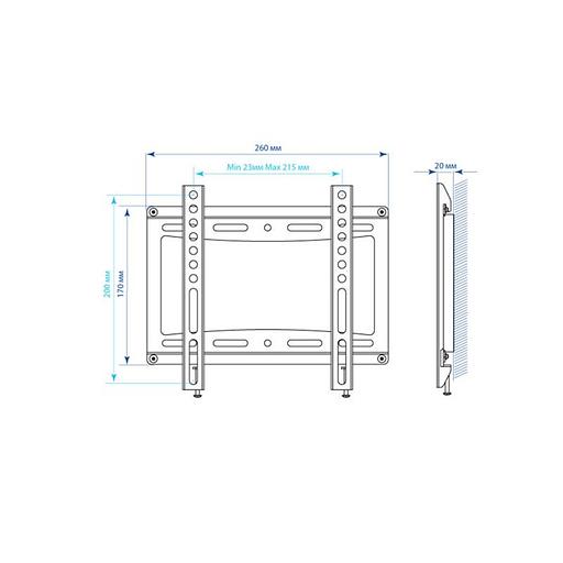 Кронштейн для телевизора Kromax IDEAL-5 черный 15"-47" макс.35кг настенный фиксированный фото 2