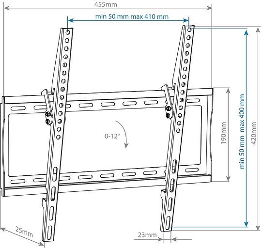 Кронштейн для телевизора Arm Media STEEL-4 new черный 22"-65" макс.40кг настенный наклон фото 2
