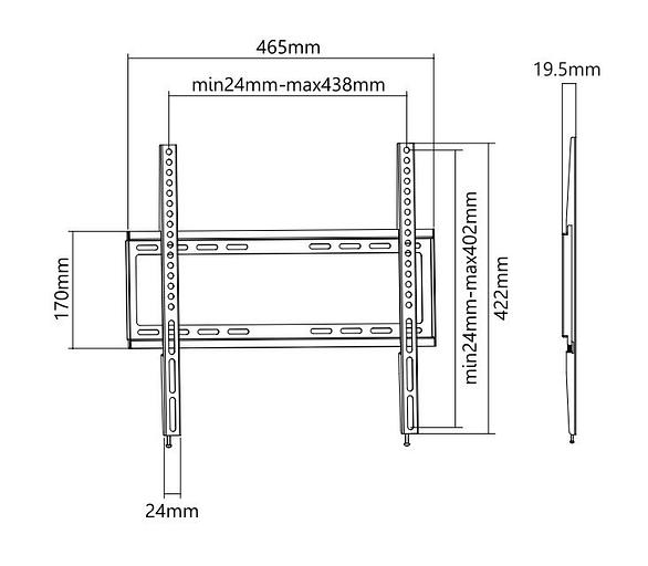 Кронштейн для телевизора Ultramounts UM 812F черный 32"-55" макс.35кг настенный фиксированный фото 2