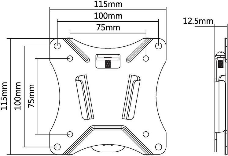 Кронштейн для телевизора Ultramounts UM 810F черный 13"-27" макс.25кг настенный фиксированный фото 3