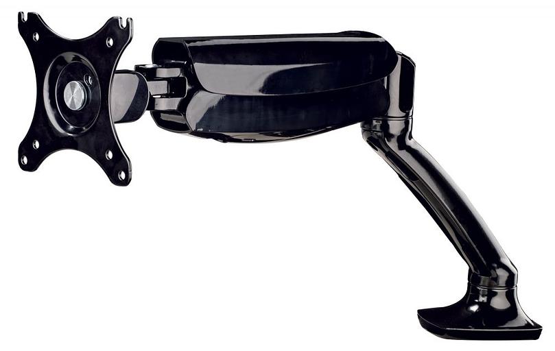 Кронштейн для мониторов ЖК Hama Fullmotion черный-26" макс.5кг крепление к столешнице поворот и наклон фото 1