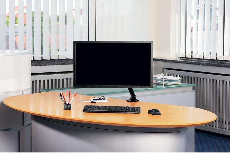 Кронштейн для мониторов ЖК Hama Fullmotion черный-26" макс.5кг крепление к столешнице поворот и наклон фото 4