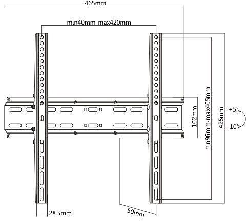 Кронштейн для телевизора Ultramounts UM 833T черный 32"-55" макс.35кг настенный наклон фото 2