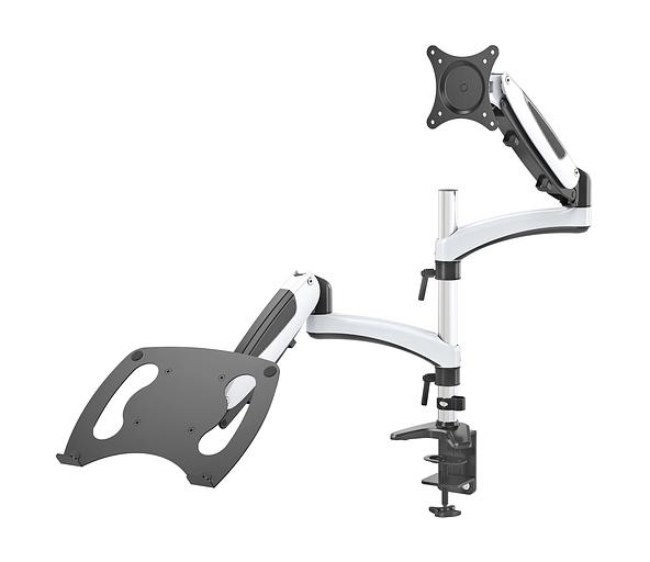 Кронштейн для монитора/ноутбука Cactus CS-VM-LH08-AL серебряный 13"-27" макс.8кг настольный поворот и наклон фото 1