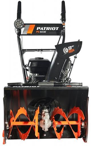 Снегоуборщик бензин. Patriot PS 603 E 7л.с. фото 2