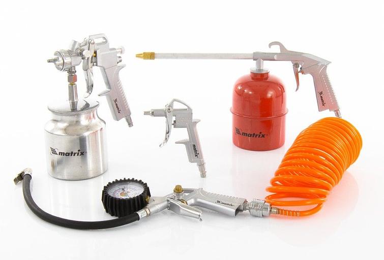 Набор пневмоинструментов Matrix 57302 компл.:5 предметов 307л/мин красный/оранжевый фото 1