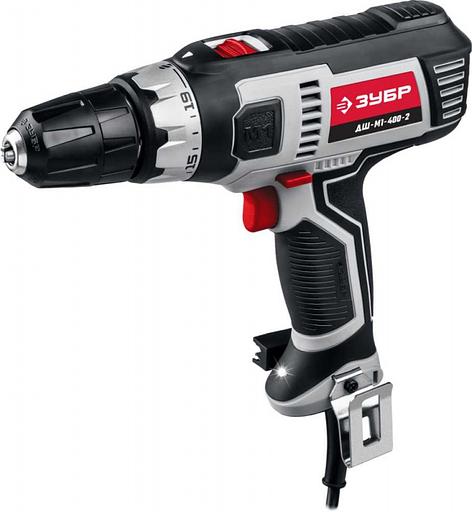 Дрель-шуруповерт Зубр ДШ-М1-400-2 400Вт патрон:быстрозажимной фото 1