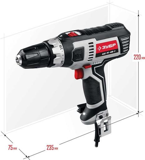 Дрель-шуруповерт Зубр ДШ-М1-400-2 400Вт патрон:быстрозажимной фото 2