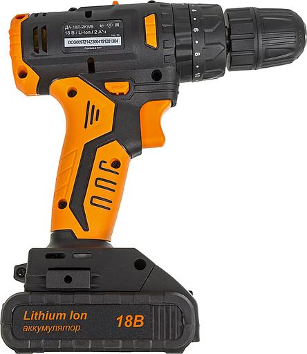 Дрель-шуруповерт ударная Вихрь ДА-18Л-2КУ/Б аккум. патрон:быстрозажимной (кейс в комплекте) фото 3