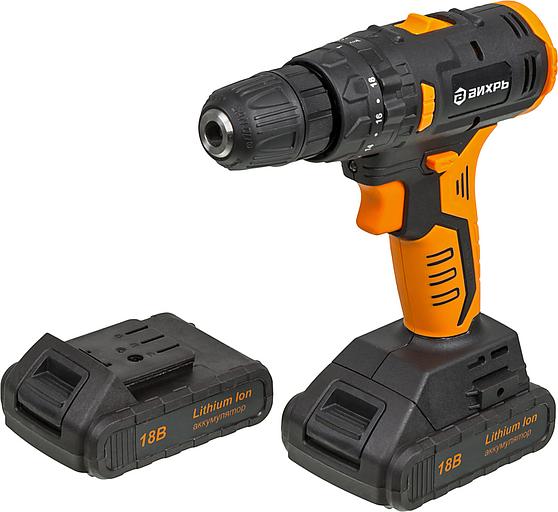 Дрель-шуруповерт ударная Вихрь ДА-18Л-2КУ/Б аккум. патрон:быстрозажимной (кейс в комплекте) фото 4