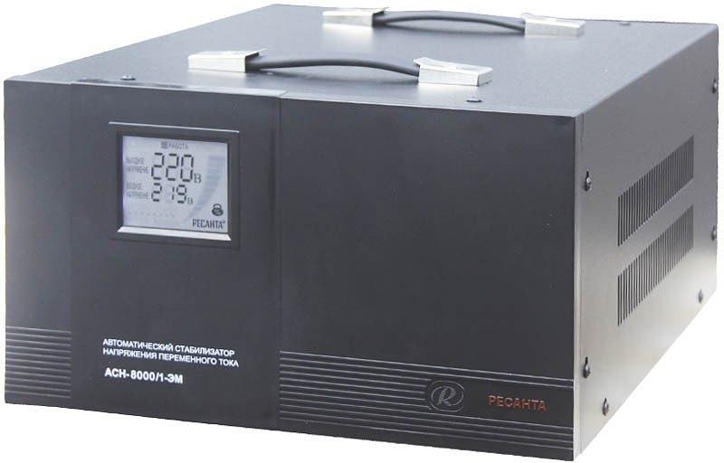 Стабилизатор напряжения Ресанта АСН-8000/1-ЭМ электронный однофазный черный фото 1
