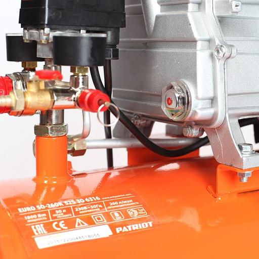 Компрессор поршневой Patriot EURO 50-260K масляный 260л/мин 50л 1800Вт оранжевый фото 9