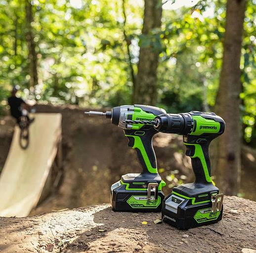 Дрель-шуруповерт Greenworks GD24DD35 аккум. патрон:быстрозажимной фото 3