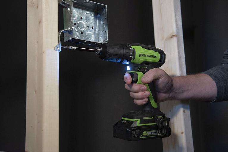 Дрель-шуруповерт Greenworks GD24DD35 аккум. патрон:быстрозажимной фото 5