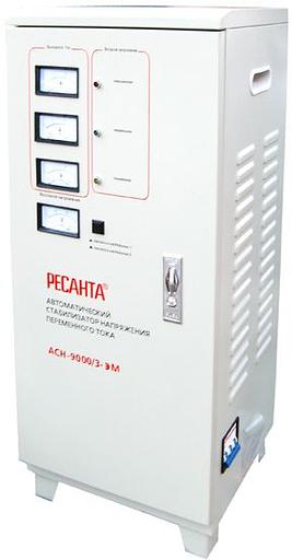 Стабилизатор напряжения Ресанта ACH-9000/3-ЭМ электромеханический трехфазный черный фото 1