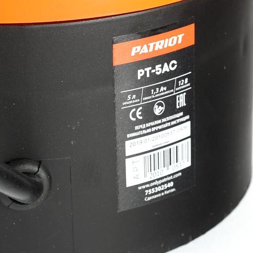 Опрыскиватель Patriot PT-5AC аккум. наплеч. 5л оранжевый/черный (755302540) фото 9
