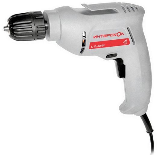 Дрель безударная Интерскол Д-10/420ЭР Промо 420Вт патрон:быстрозажимной реверс фото 1