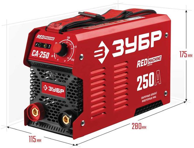 Сварочный аппарат Зубр СА-250 инвертор ММА 9.3кВт фото 2